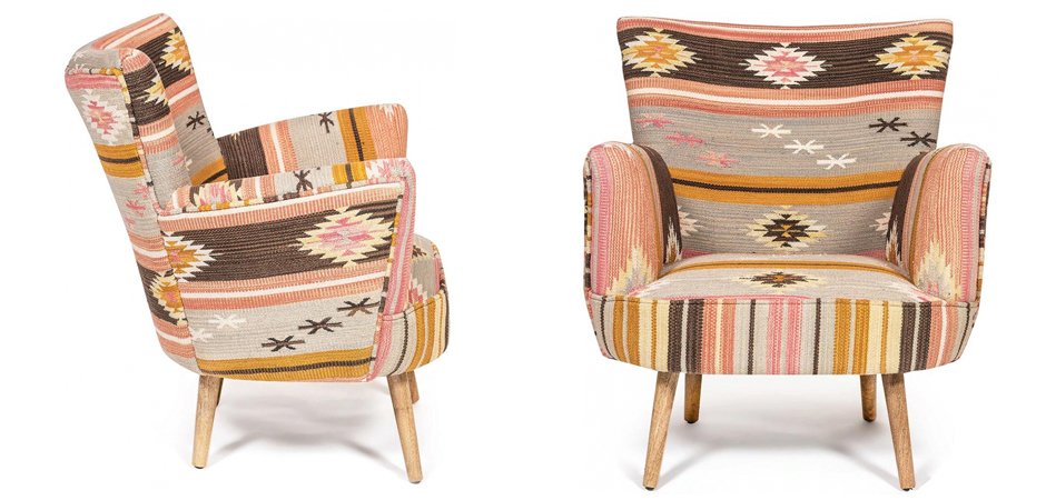Кресло KELIM Pattern Brown Chair II Кресло KELIM Pattern Brown Chair II - Loft-Concept в Барнауле
