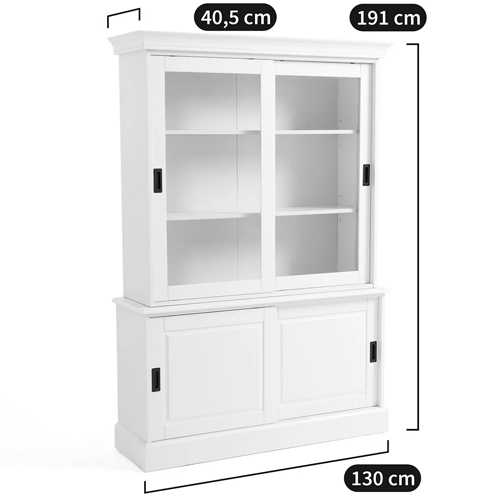Витрина с раздвижными дверцами Wells Glass Showcase White Витрина с раздвижными дверцами Wells Glass Showcase White в Барнауле