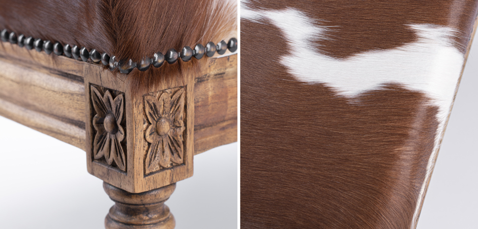 Пуф коричневая натуральная шкура Louie Cowhide Ottoman Пуф коричневая натуральная шкура Louie Cowhide Ottoman - Loft-Concept в Барнауле