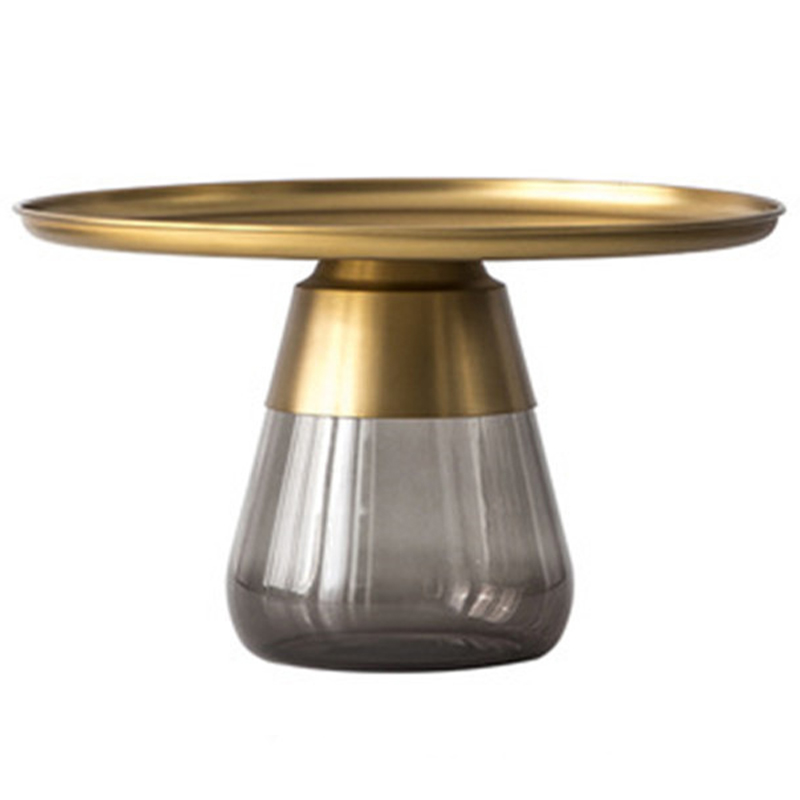 Круглый приставной стол Classico Round Grey Side Table Латунь Серый Круглый приставной стол Classico Round Grey Side Table Латунь Серый в Барнауле | Loft Concept