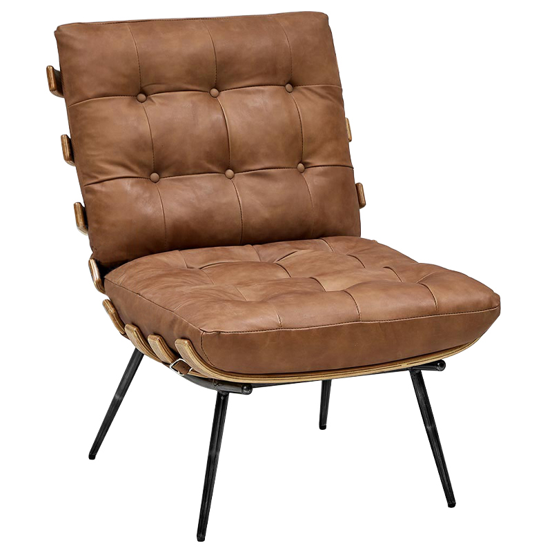 Кресло Philbert Chair brown leather Коричневый Кресло Philbert Chair brown leather Коричневый в Барнауле | Loft Concept
