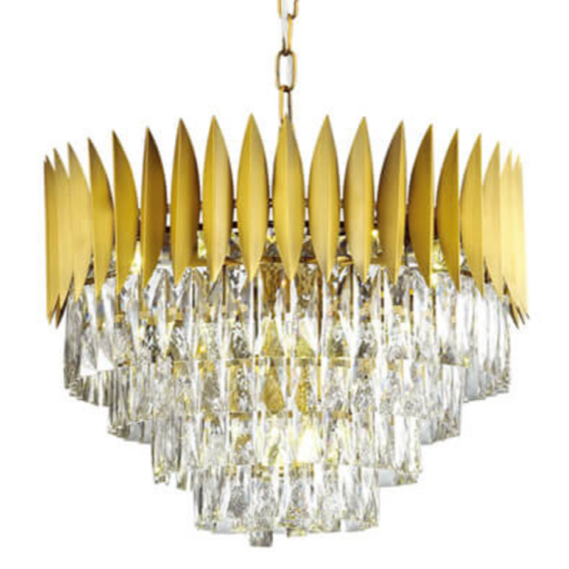 Люстра KEBO KING CHANDELIER four cascades D 55 Латунь Прозрачное Стекло Люстра KEBO KING CHANDELIER four cascades D 55 Латунь Прозрачное Стекло в Барнауле | Loft Concept