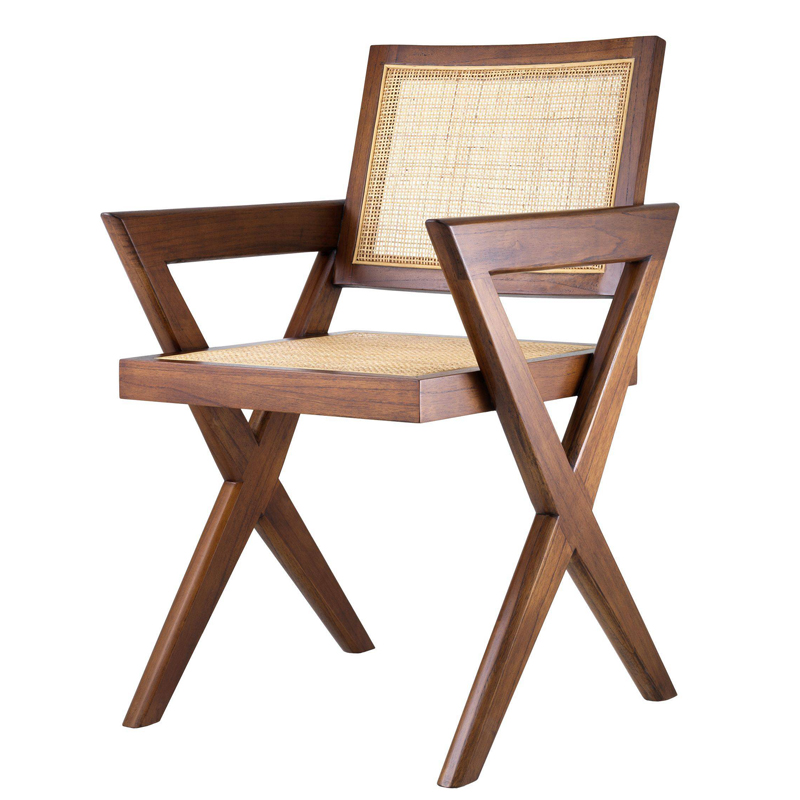 Стул Eichholtz Dining Chair Augustin brown Коричневый Бежевый Стул Eichholtz Dining Chair Augustin brown Коричневый Бежевый в Барнауле | Loft Concept