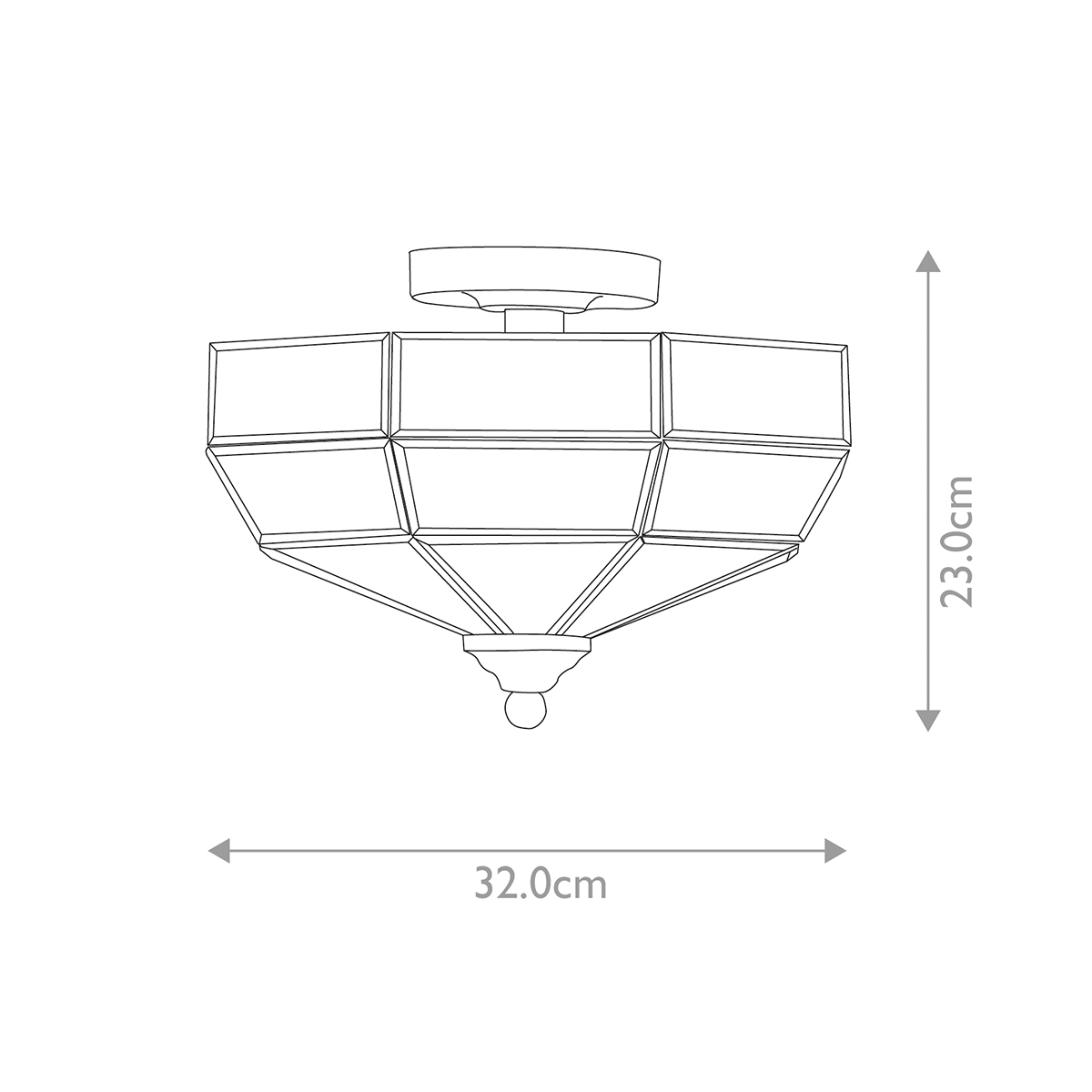 Потолочный светильник шестигранной формы с прозрачными стеклянным плафоном Elstead Lighting в Барнауле