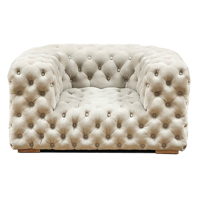 Кресло Soho Tufted Milk Armchair Молочный Кресло Soho Tufted Milk Armchair Молочный в Барнауле | Loft Concept