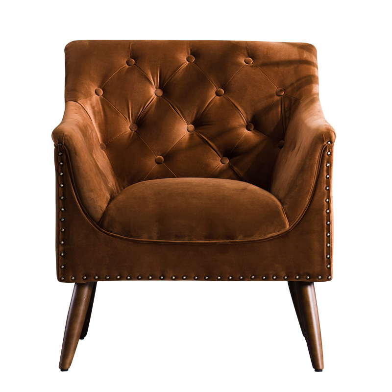 Кресло Terracotta Velvet Armchair Терракотовый Коричневый Кресло Terracotta Velvet Armchair Терракотовый Коричневый в Барнауле | Loft Concept