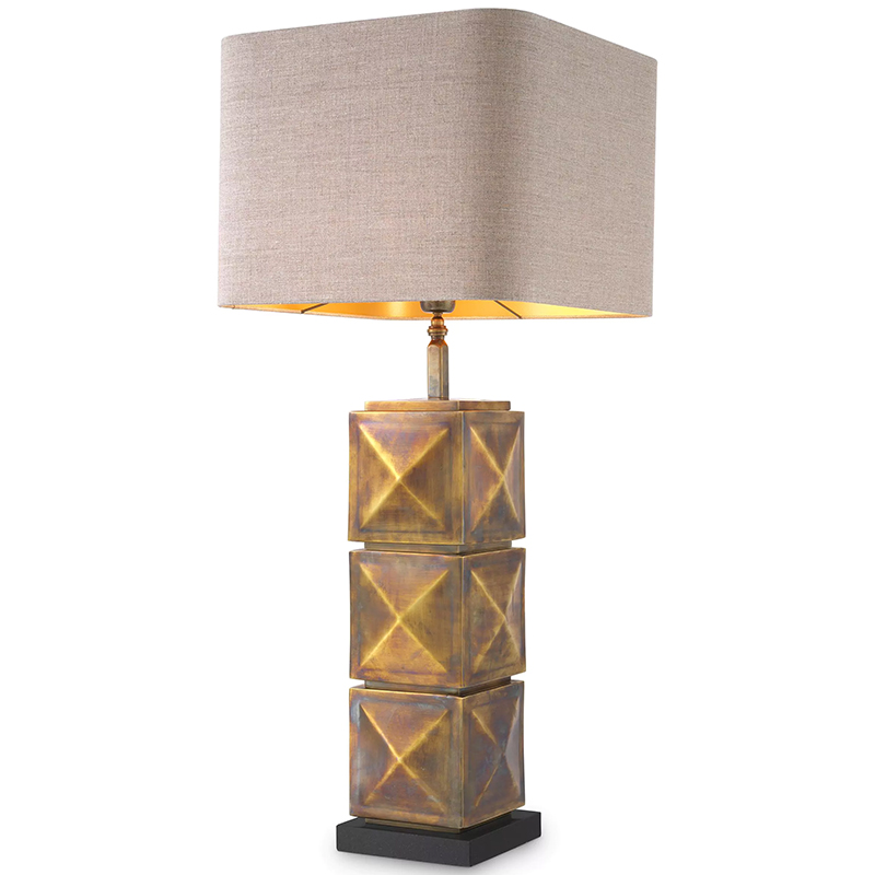 Настольная лампа Eichholtz Table Lamp Carlo Brass Бежево-серый Винтажная латунь Настольная лампа Eichholtz Table Lamp Carlo Brass Бежево-серый Винтажная латунь в Барнауле | Loft Concept