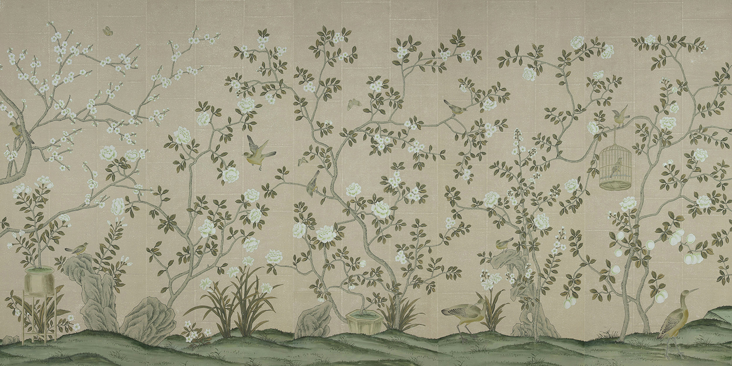 Обои ручная роспись Askew Lead Grey - фото