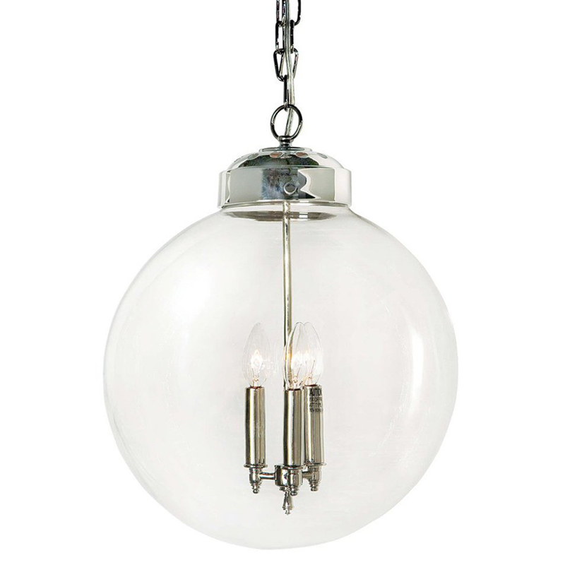 Подвесной светильник Conor Globe Hanging lamp Silver Серебряный Прозрачный (Transparent) Подвесной светильник Conor Globe Hanging lamp Silver Серебряный Прозрачный (Transparent) в Барнауле | Loft Concept