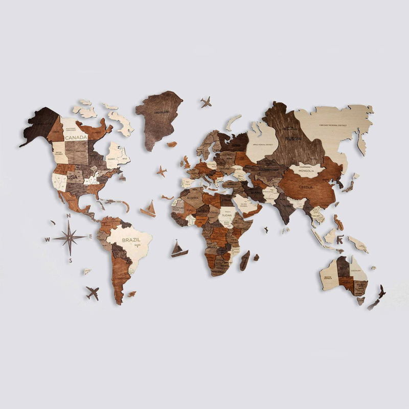 Аксессуар на стену Wooden World Map Мульти Аксессуар на стену Wooden World Map Мульти в Барнауле | Loft Concept