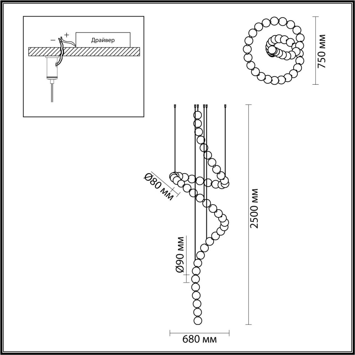 Большая светодиодная люстра Crystal Globule Spiral Золото Большая светодиодная люстра Crystal Globule Spiral Золото в Барнауле