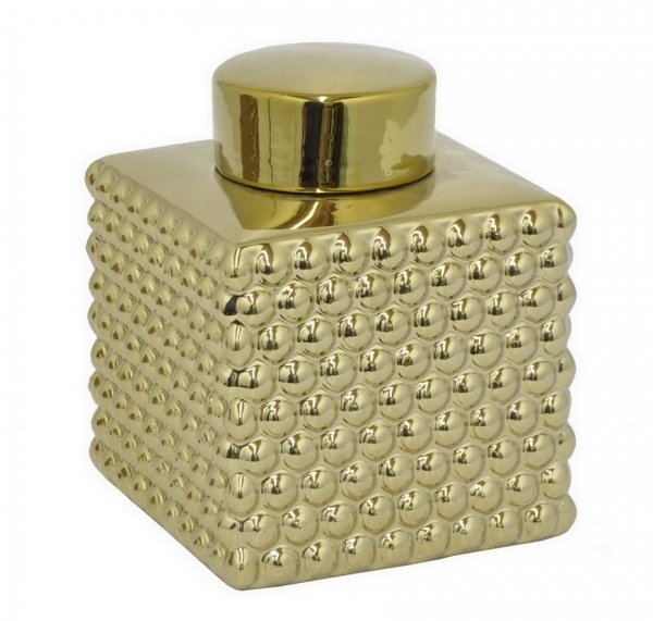 Сосуд с крышкой Chaplet Gold Small Золотой Сосуд с крышкой Chaplet Gold Small Золотой в Барнауле | Loft Concept