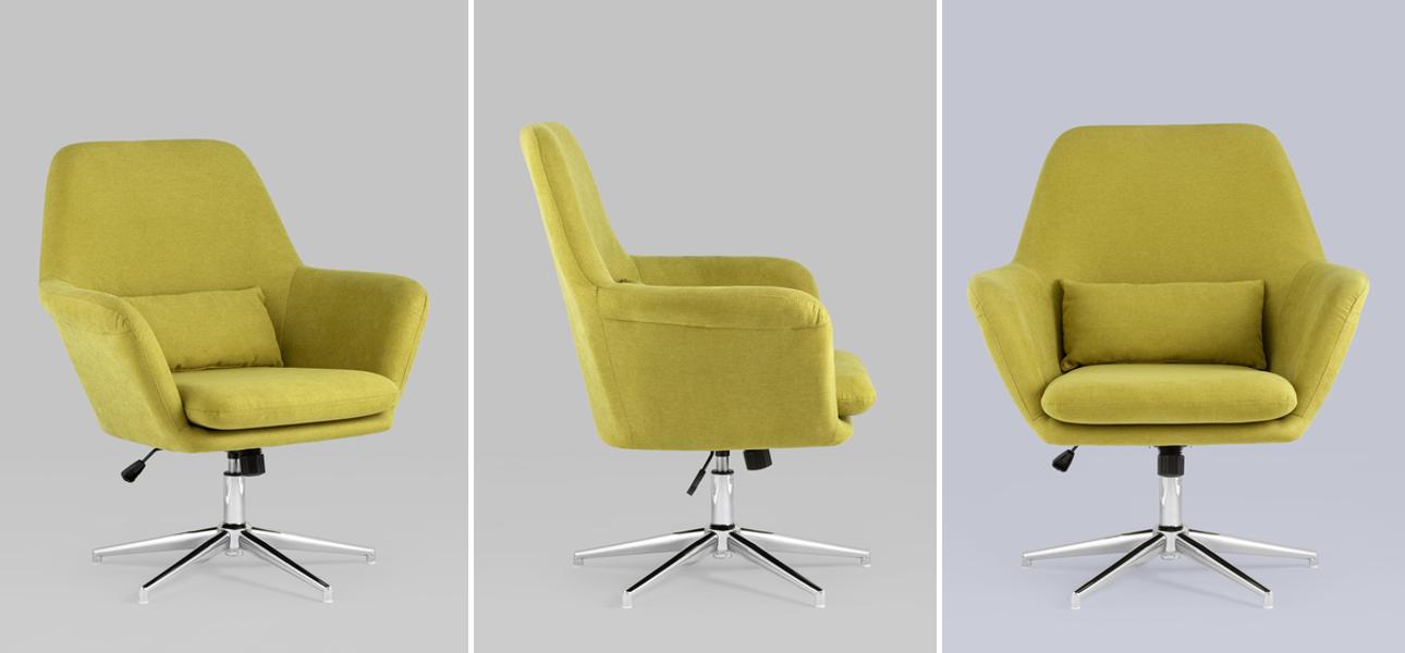 Кресло офисное Crispin цвет желтый - фото