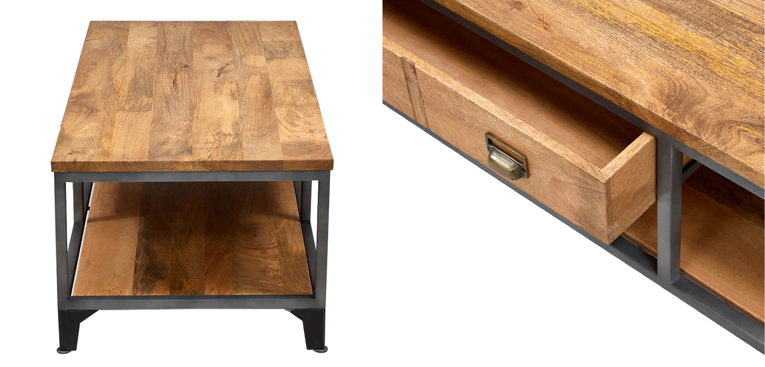 Кофейный стол в стиле лофт Russell Coffee Table - фото №1