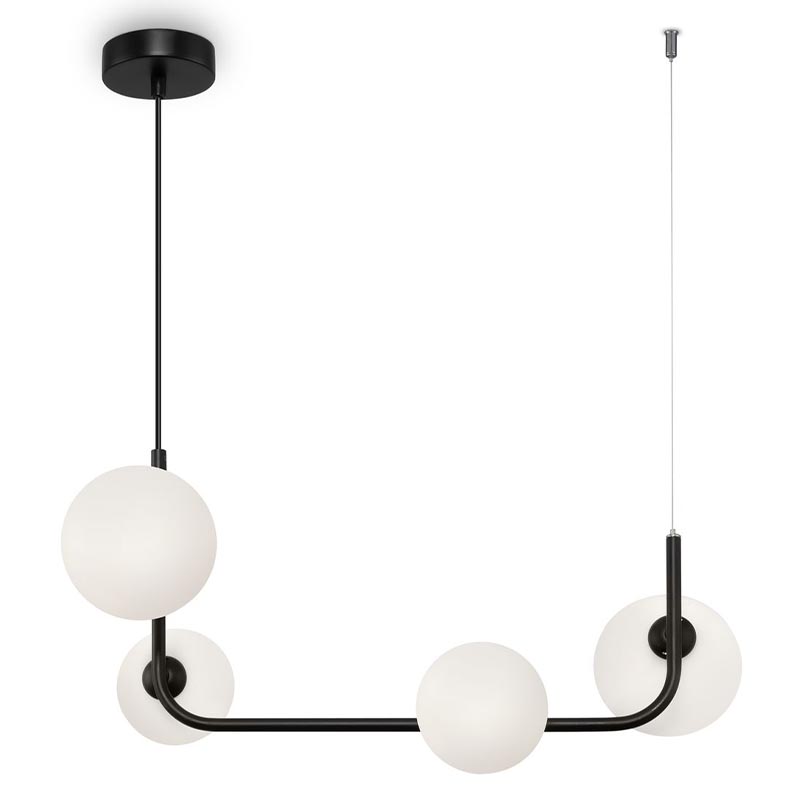 Люстра Marcan 4 Ball Chandelier Black Line Черный Белый Люстра Marcan 4 Ball Chandelier Black Line Черный Белый в Барнауле | Loft Concept