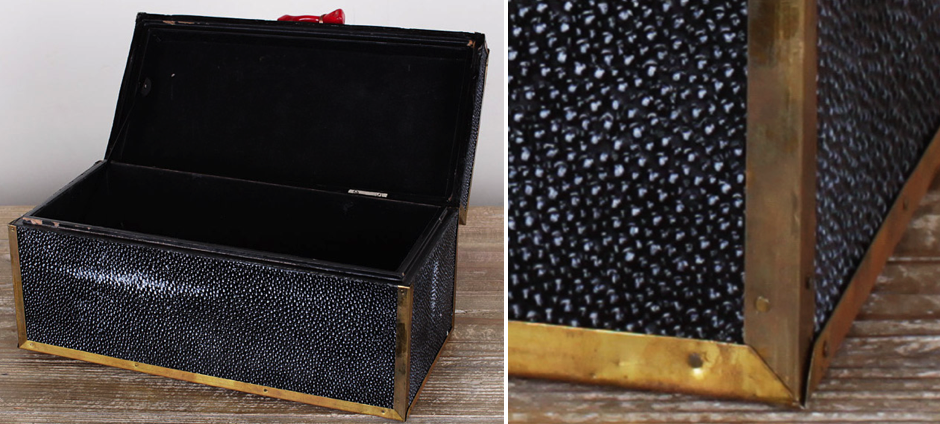 Шкатулка из ската Black Caviar Red Coral Шкатулка из ската Black Caviar Red Coral - Loft-Concept в Барнауле