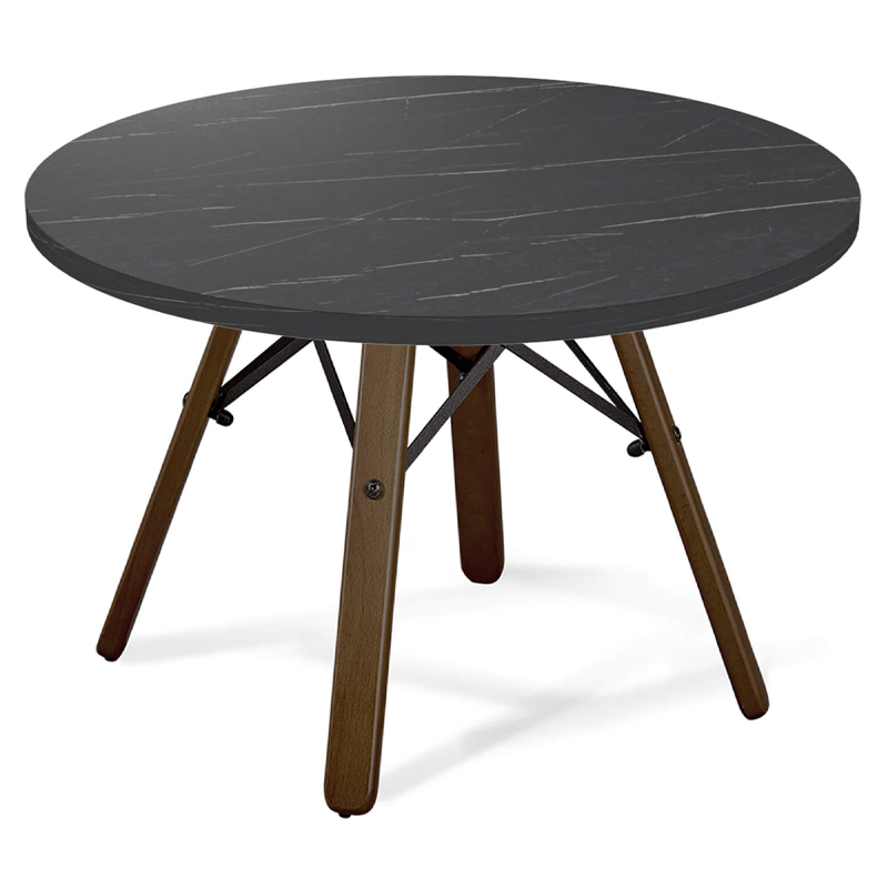 Стол журнальный c круглой столешницей на четырех коричневых ножках Charm Coffee Table Коричневый Черный Стол журнальный c круглой столешницей на четырех коричневых ножках Charm Coffee Table Коричневый Черный в Барнауле | Loft Concept