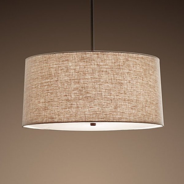 Люстра RH ROUND Linen Shade Pendant Бежево-серый в Барнауле | Loft Concept 