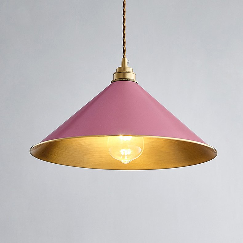 Подвесной светильник Cone Factory filament Pink Розовый пастельный Латунь в Барнауле | Loft Concept 