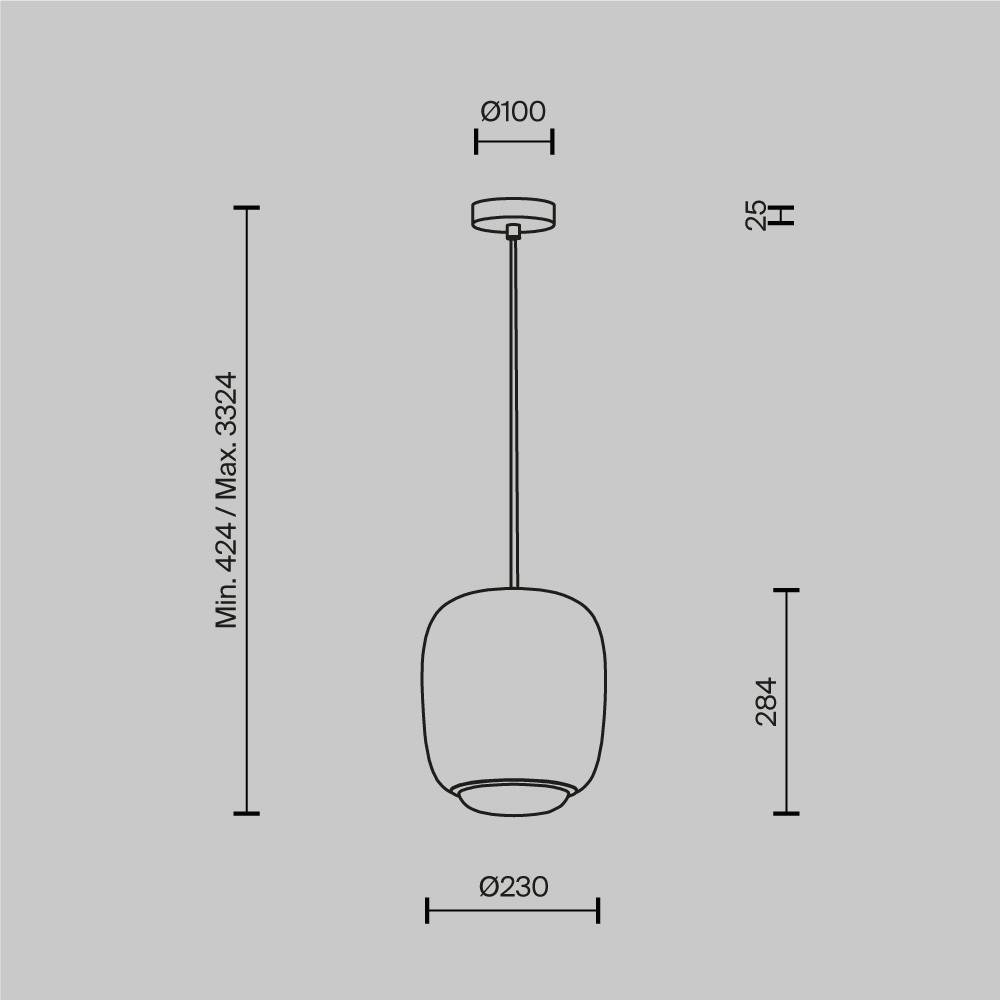 Подвесной светильник Brio Серый 3000К 12Вт в Барнауле