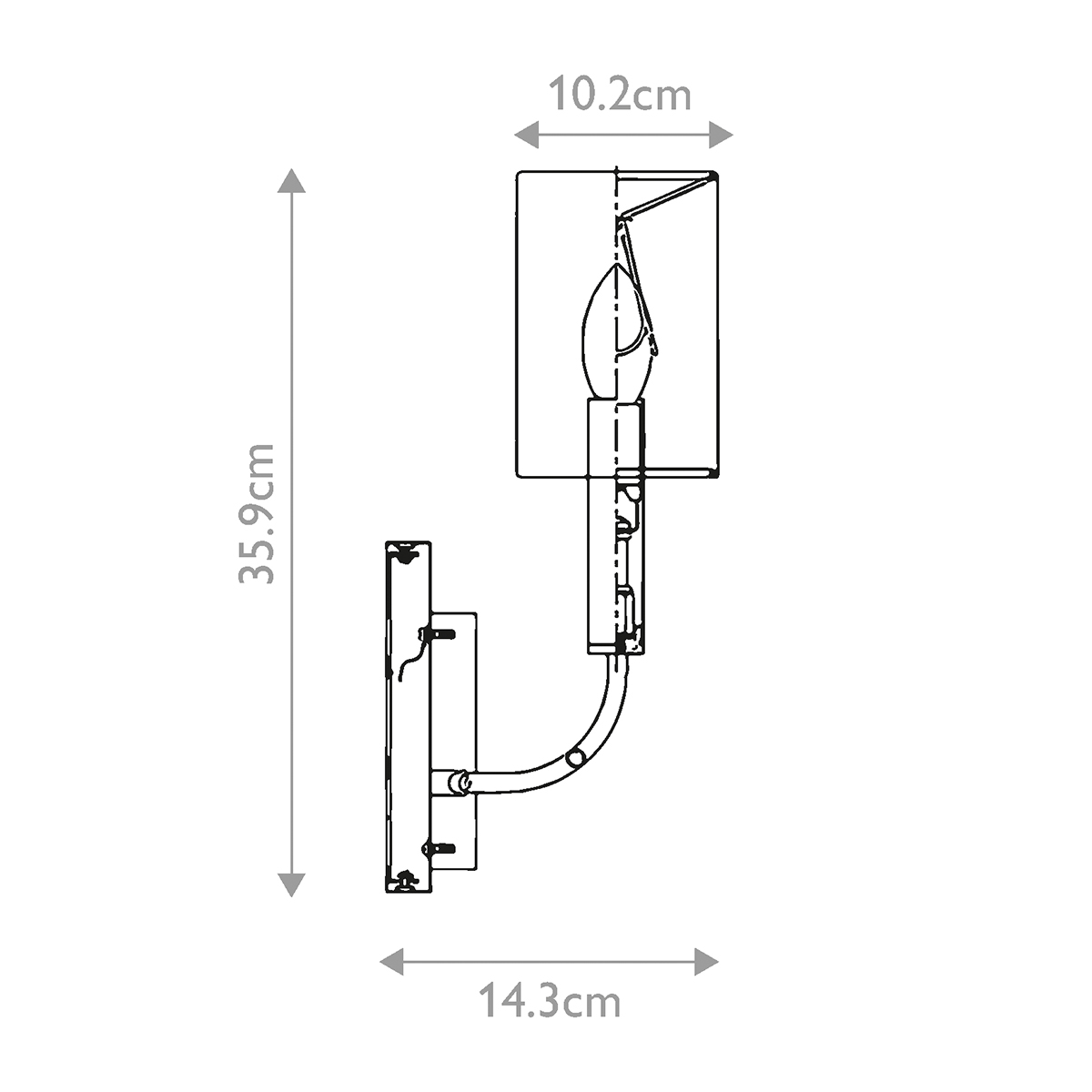 Бра с прямоугольным основанием цвета хром и белым цилиндрическим льняным абажуром Feiss в Барнауле