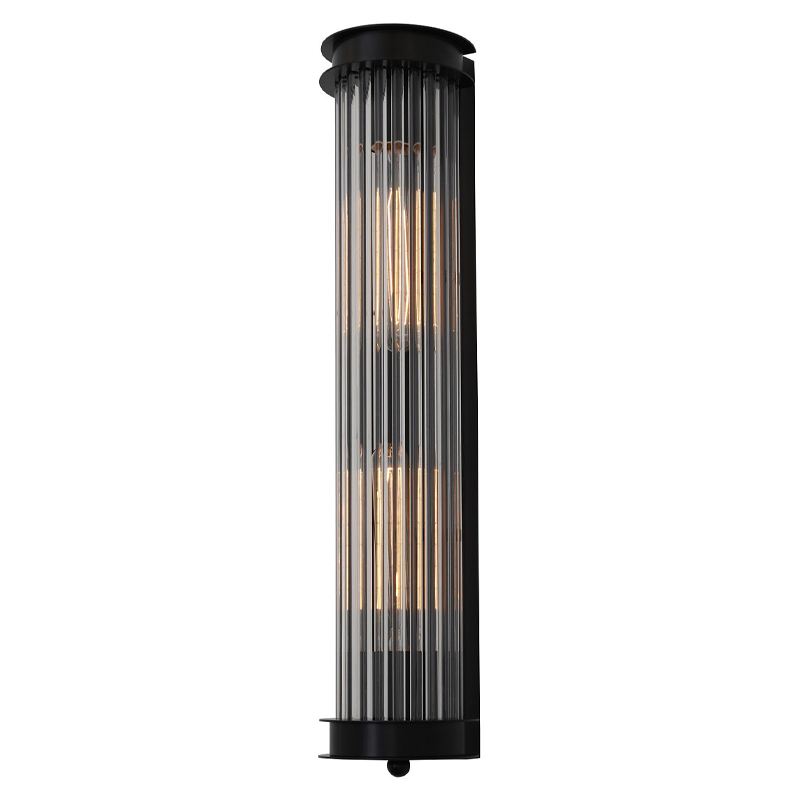 Бра с рифленым плафоном Glass Tube Black Черный Прозрачный в Барнауле | Loft Concept 