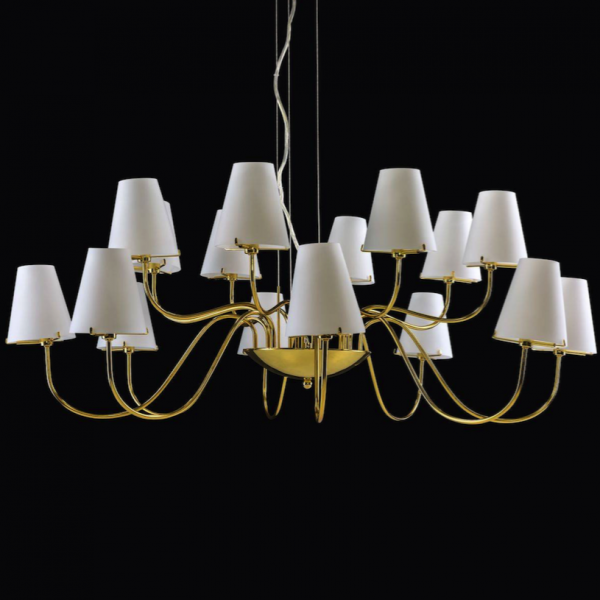 Люстра Imperial Chandelier 16 Глянцевое золото Белый Люстра Imperial Chandelier 16 Глянцевое золото Белый в Барнауле | Loft Concept