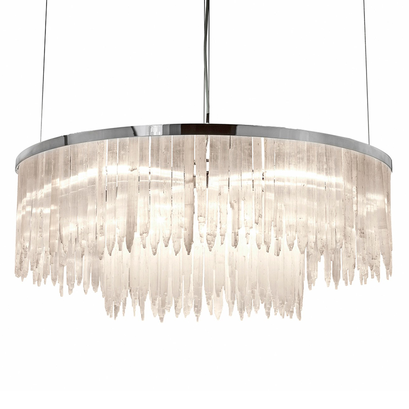Люстра LAMP SELENITE MINI Nickel Oval Прозрачный белый Никель Люстра LAMP SELENITE MINI Nickel Oval Прозрачный белый Никель в Барнауле | Loft Concept