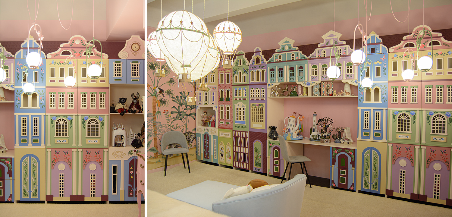 Шкаф Colorful Houses ручная роспись - фото