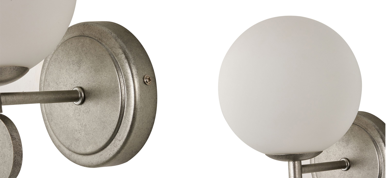 Бра с белым круглым плафоном Glowing Clouds Silver - фото