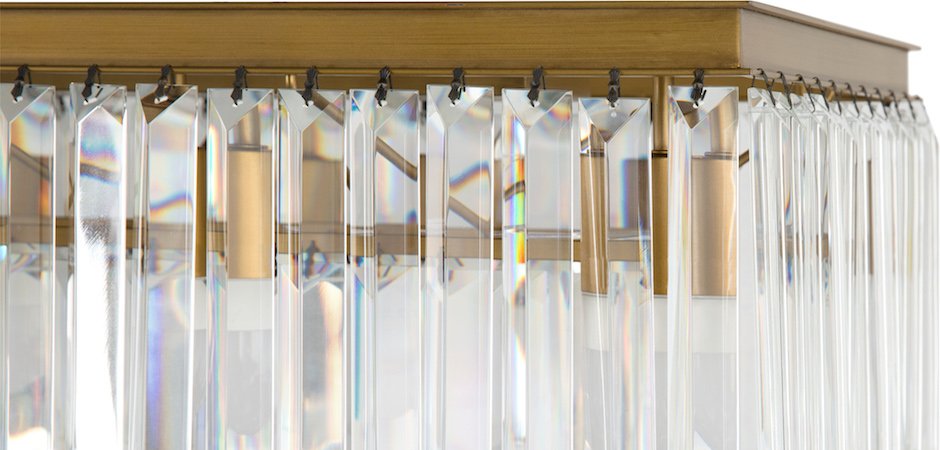 Люстра RH 1920s Odeon Clear Gold Square Chandelier Люстра RH 1920s Odeon Clear Gold Square Chandelier - Loft-Concept в Барнауле