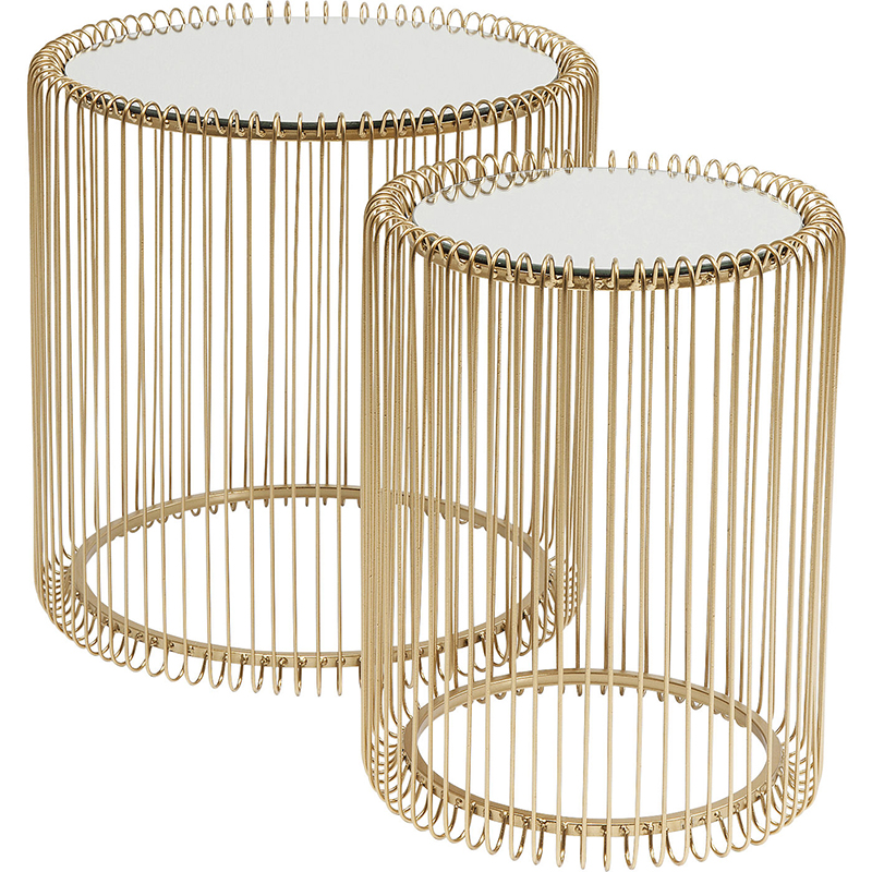 Комплект приставных столов Mirror Surface Brass Tables Латунь Зеркало Комплект приставных столов Mirror Surface Brass Tables Латунь Зеркало в Барнауле | Loft Concept