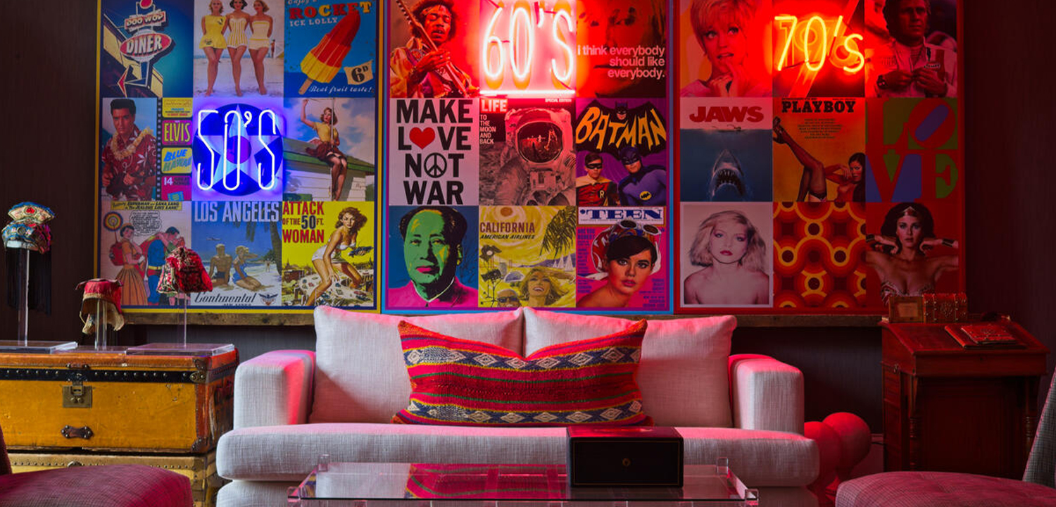 Дизайнерский Неоновый Постер Ретро Фото The Fifties - фото №1