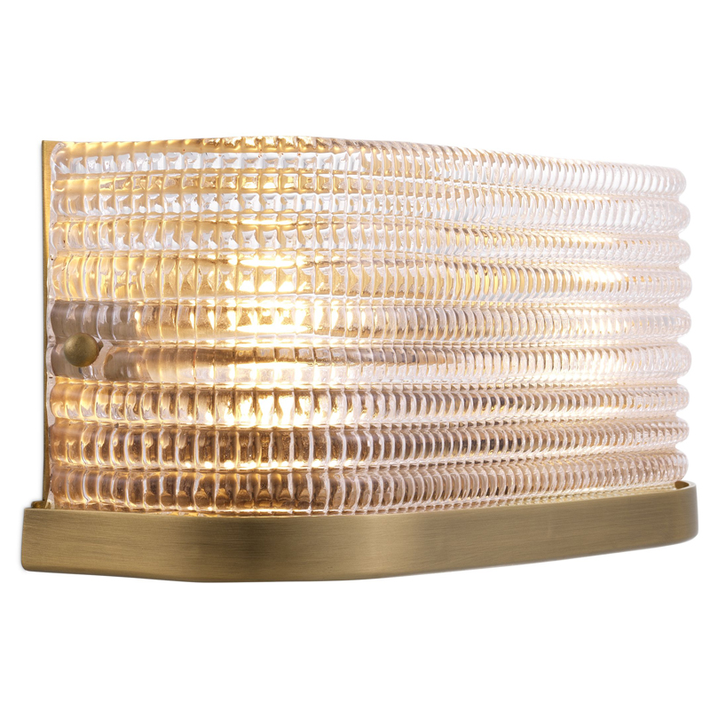 Бра Eichholtz Wall Lamp Culver Прозрачный Латунь Античная полированная в Барнауле | Loft Concept 