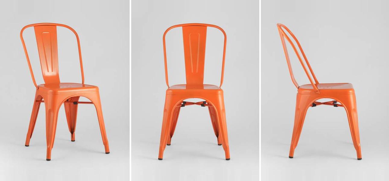 Стул TOLIX Оранжевый Глянцевый Металл - фото