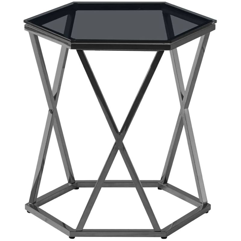 Стол приставной Ormando Collection Dark Chrome №2 Темный хром Стекло Смок Стол приставной Ormando Collection Dark Chrome №2 Темный хром Стекло Смок в Барнауле | Loft Concept