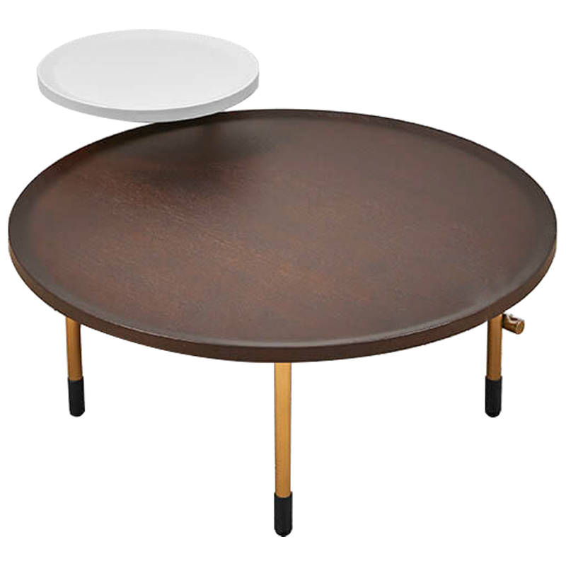 Кофейный стол Alastair Double Round Table Золотой Коричневый Белый Кофейный стол Alastair Double Round Table Золотой Коричневый Белый в Барнауле | Loft Concept