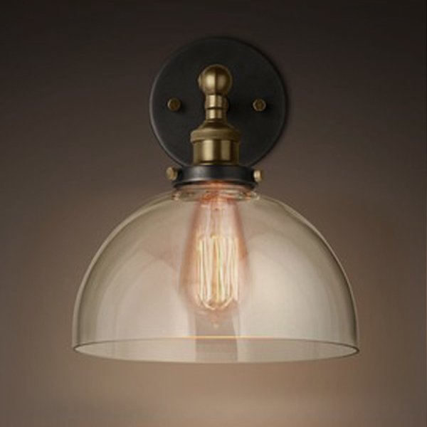 Бра Factory Filament Glass Dome Sconce Прозрачный Бронза Черный Бра Factory Filament Glass Dome Sconce Прозрачный Бронза Черный в Барнауле | Loft Concept
