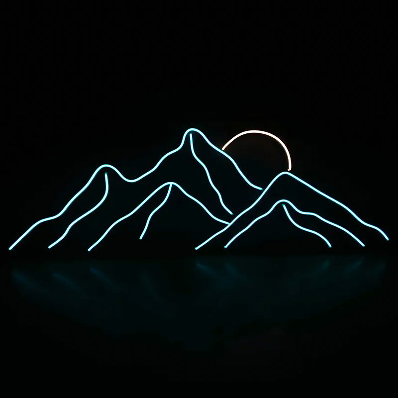 Неоновая настенная лампа Mountains Neon Wall Lamp Прозрачный Бирюзовый Оранжевый Неоновая настенная лампа Mountains Neon Wall Lamp Прозрачный Бирюзовый Оранжевый в Барнауле | Loft Concept