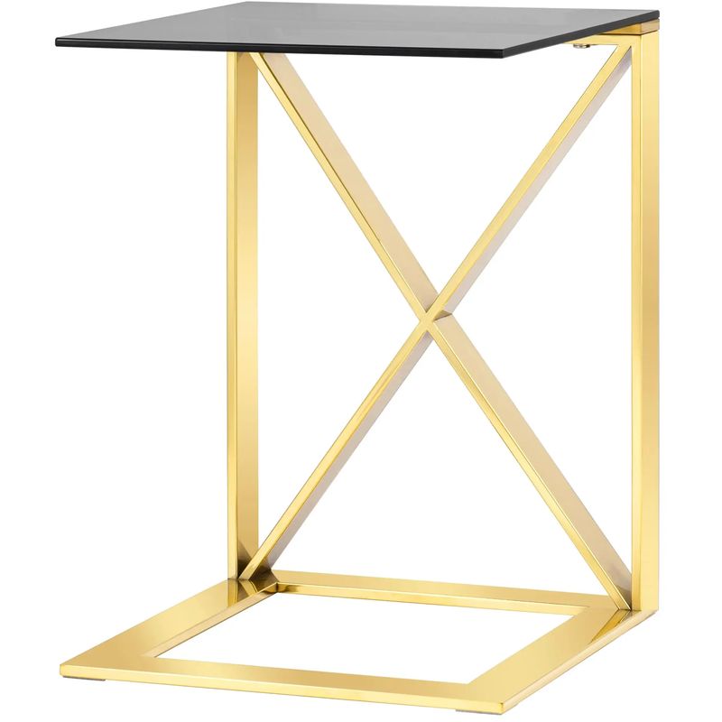 Стол приставной Lanzheron Collection Gold Золотой Стекло Смок Стол приставной Lanzheron Collection Gold Золотой Стекло Смок в Барнауле | Loft Concept