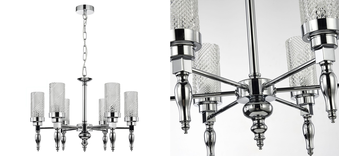 Люстра цвета хром Balusters D55 см - фото