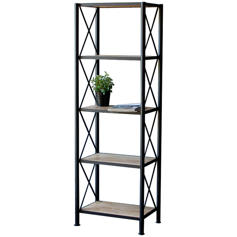 Стеллаж Pheobe Industrial Metal Rust Rack Черный Древесина Стеллаж Pheobe Industrial Metal Rust Rack Черный Древесина в Барнауле | Loft Concept
