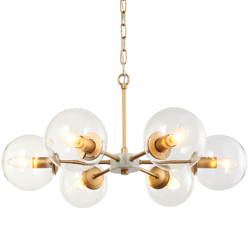 Люстра Monique Chandelier 65 Золотой Белый Прозрачный Люстра Monique Chandelier 65 Золотой Белый Прозрачный в Барнауле | Loft Concept