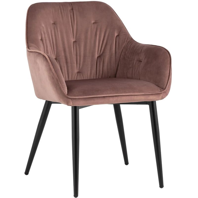 Стул CHANTAL Chair капитоне Пыльно-Розовый Велюр Розовый пастельный Черный Стул CHANTAL Chair капитоне Пыльно-Розовый Велюр Розовый пастельный Черный в Барнауле | Loft Concept