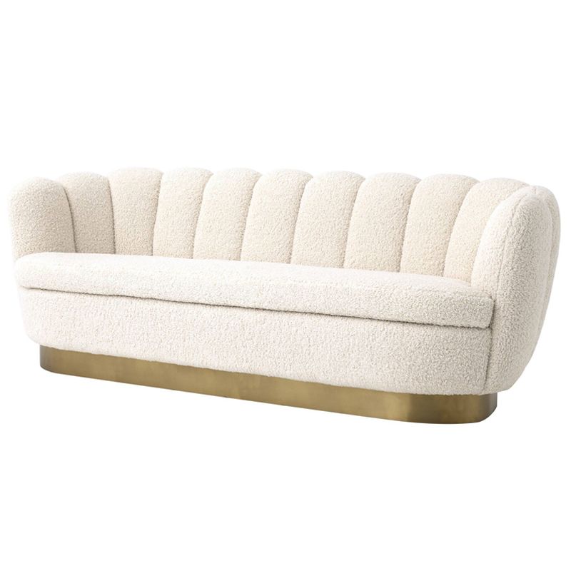 Диван Eichholtz Sofa Mirage faux shearling Белый Латунь Диван Eichholtz Sofa Mirage faux shearling Белый Латунь в Барнауле | Loft Concept