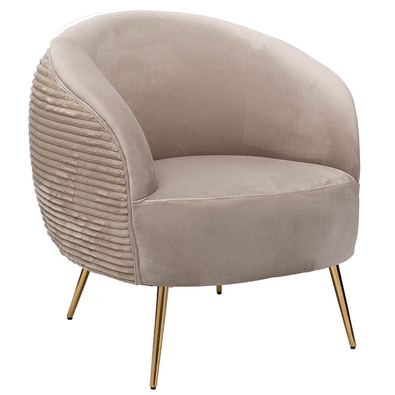 Кресло Ffion Armchair Бежево-серый Золотой Кресло Ffion Armchair Бежево-серый Золотой в Барнауле | Loft Concept