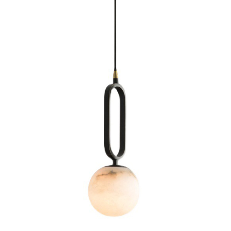 Подвесной светильник Reine Marble Hanging Lamp Черный Белый Мрамор Bianco Латунь Подвесной светильник Reine Marble Hanging Lamp Черный Белый Мрамор Bianco Латунь в Барнауле | Loft Concept