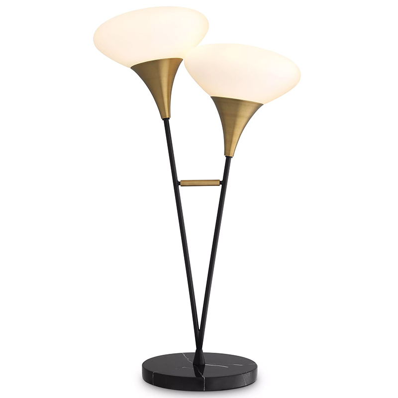 Настольная лампа Eichholtz Table Lamp Duco Белый Черный Латунь Черный Мрамор Nero Настольная лампа Eichholtz Table Lamp Duco Белый Черный Латунь Черный Мрамор Nero в Барнауле | Loft Concept
