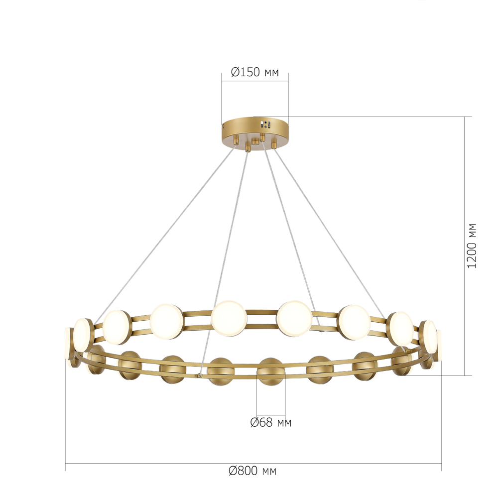 Люстра кольцевая с круглыми светодиодными источниками света Maxine Light в Барнауле