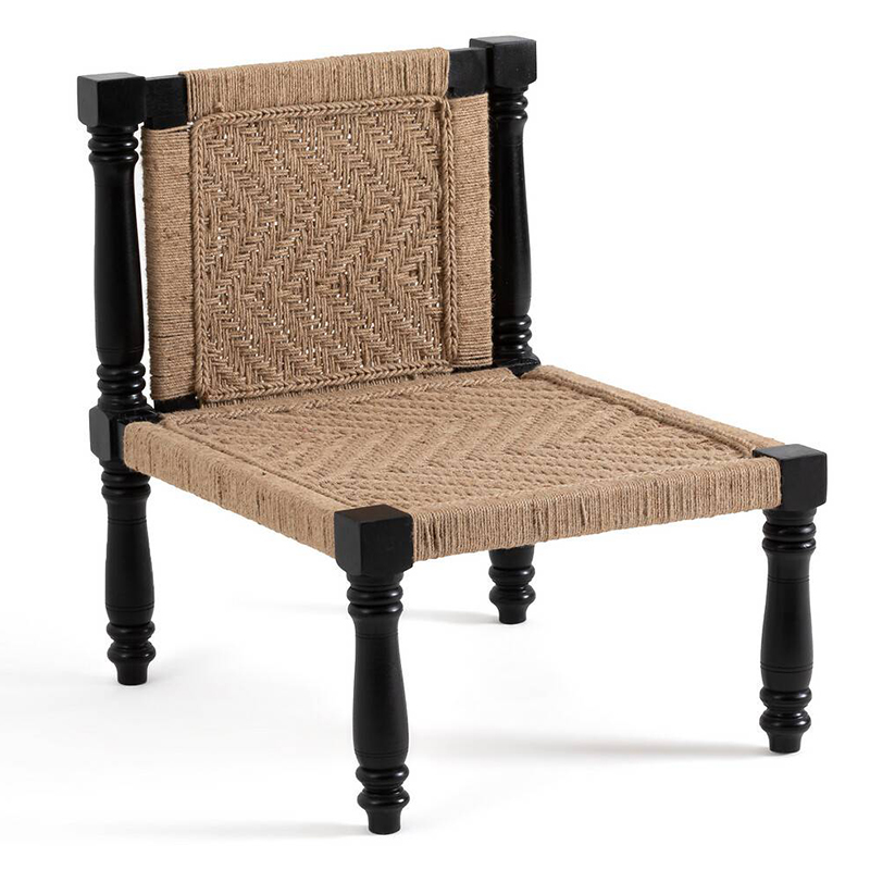 Кресло Didrik Wicker Armchair Черный Коричневый в Барнауле | Loft Concept 